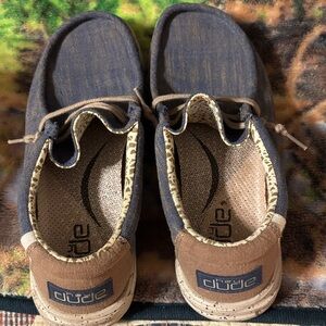 Hey Dude Navy and Brown Loafers